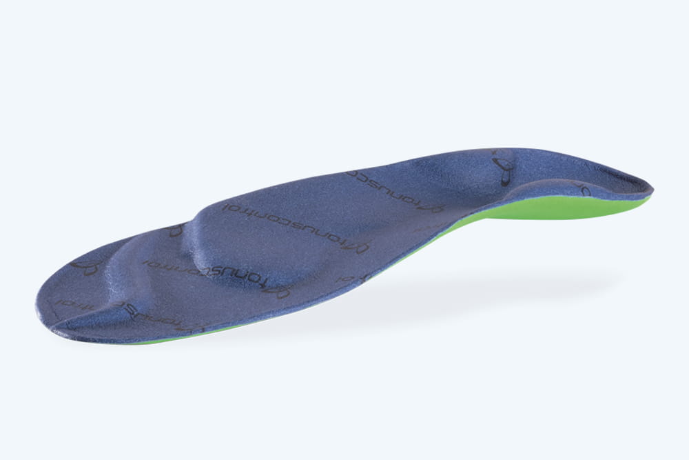 Eine freigestellte blaue Tonus Control Einlage von Perpedes.