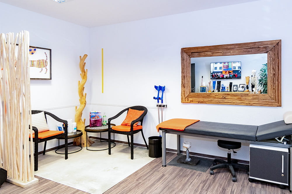 Eine Behandlungskabine im Sanitätshaus Scharpenberg.